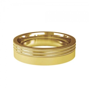 Patterned Designer Yellow Gold Wedding Ring - Carmen